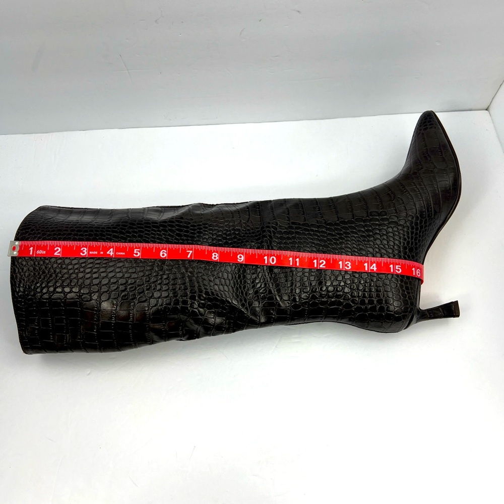 STEVE MADDEN LAVAN WOMEN’S BOOTS BROWN CROCODILE PRINT, UPPER LEATHER, SIZE 8M - Picture 12 of 16